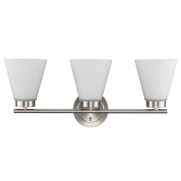 3-light Fifer Vanity Flared Glass - Brushed Nickel