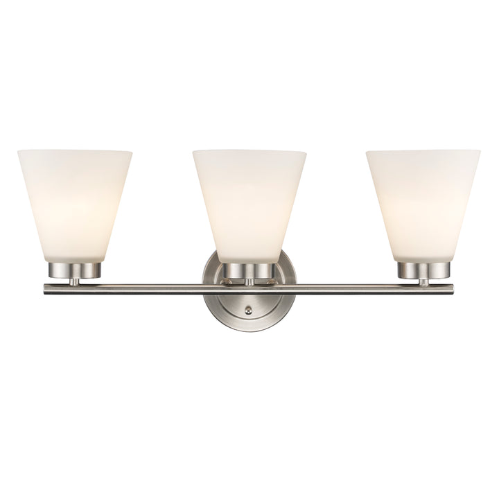 3-light Fifer Vanity Flared Glass - Brushed Nickel