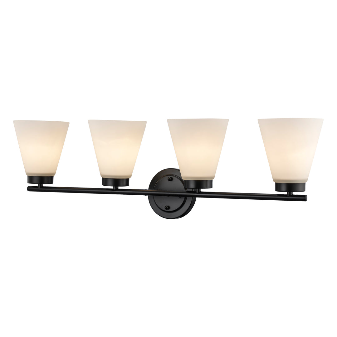 4-light Fifer Vanity Flared Glass - Black