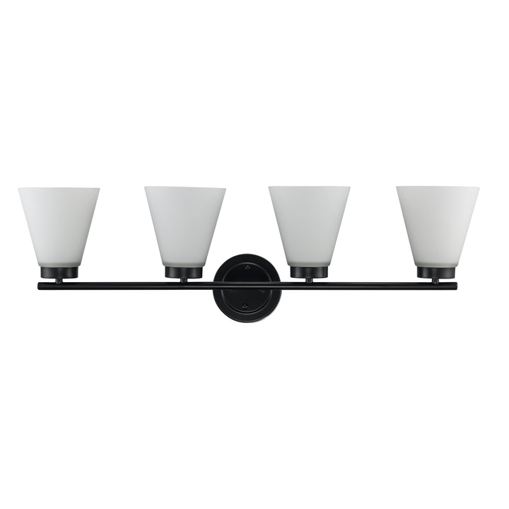 4-light Fifer Vanity Flared Glass - Black