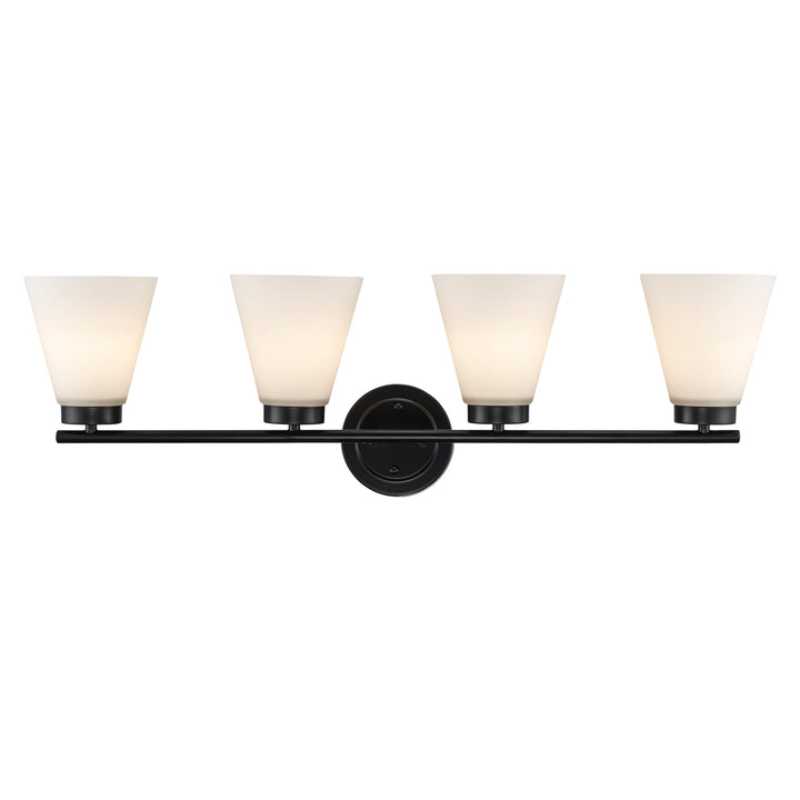 4-light Fifer Vanity Flared Glass - Black