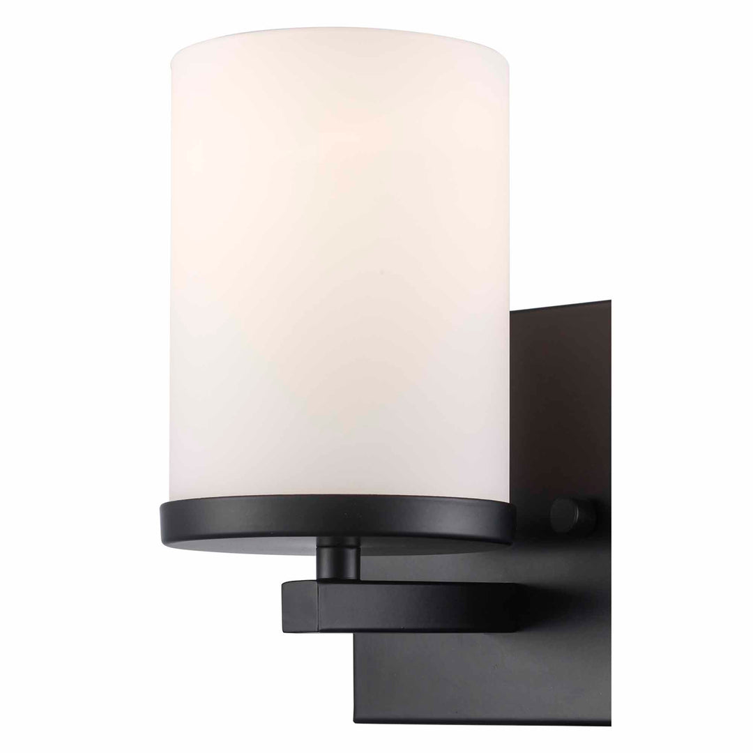 Nico 1 - light Armed Wall Sconce Flat Disk -Black