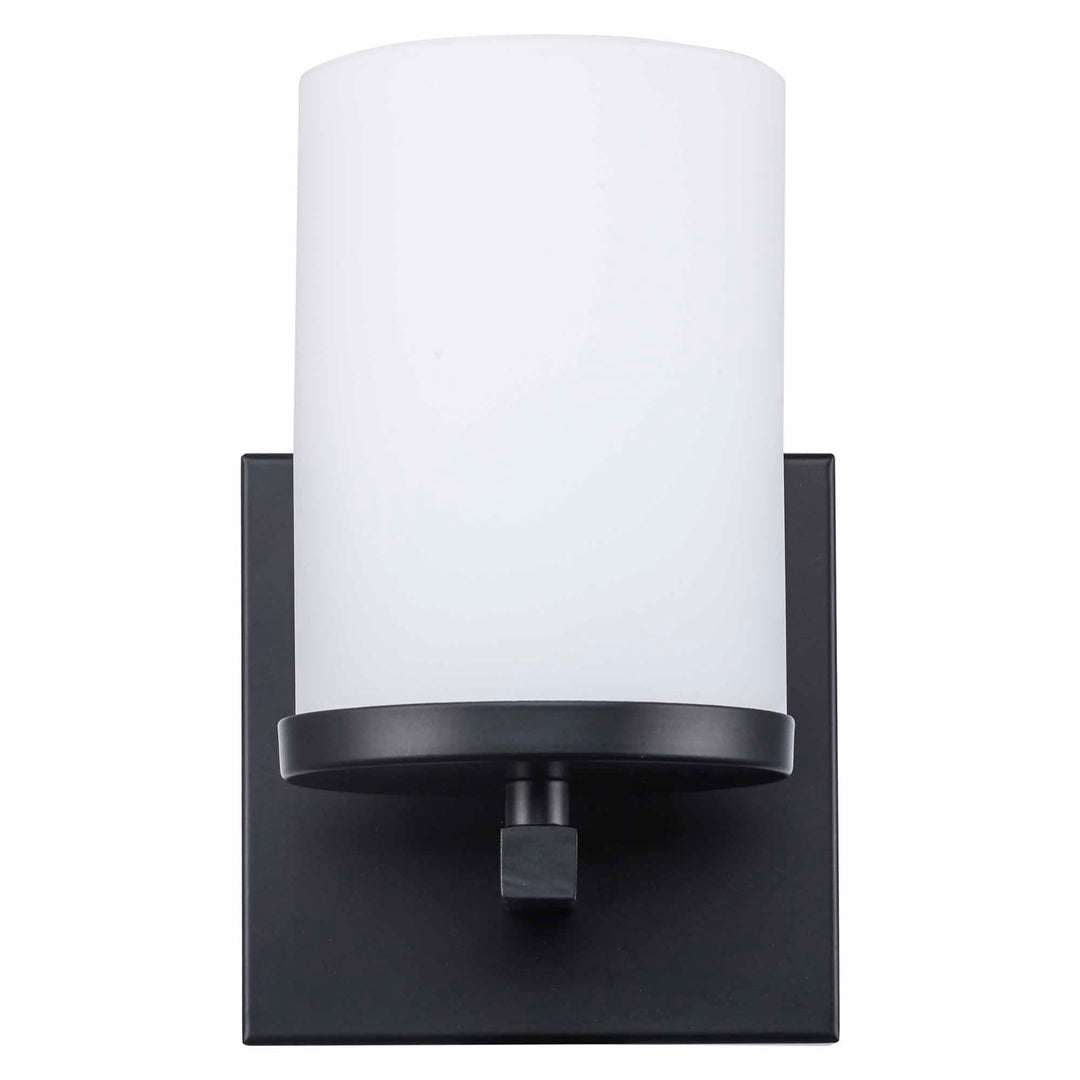 Nico 1 - light Armed Wall Sconce Flat Disk -Black