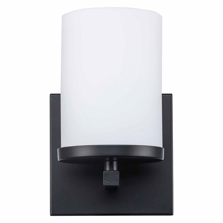 Nico 1 - light Armed Wall Sconce Flat Disk -Black