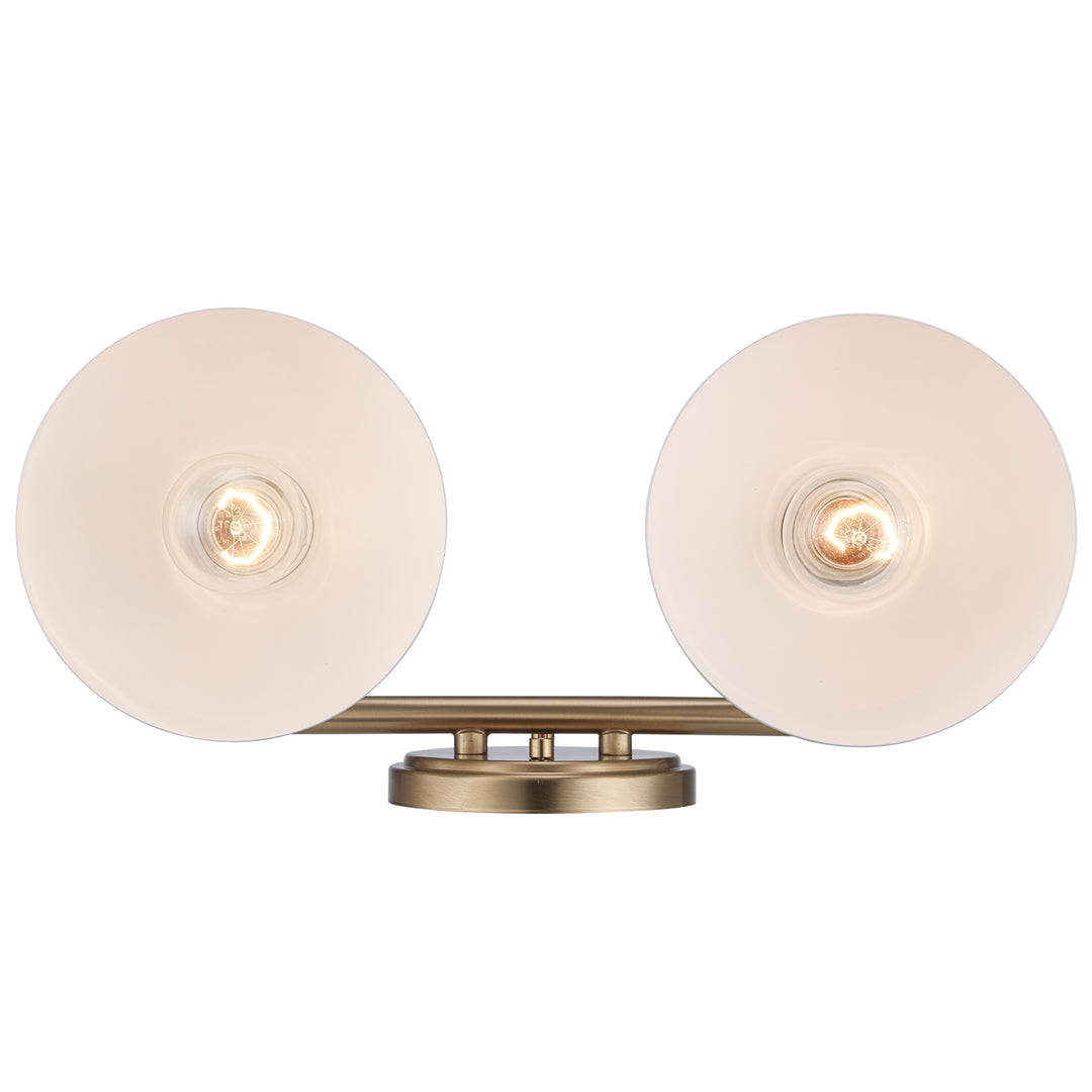 Azaria 2 - Light Vanity Double Metal Shade - White / Antique Gold