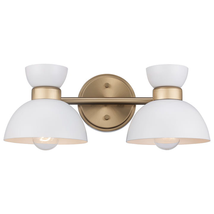 Azaria 2 - Light Vanity Double Metal Shade - White / Antique Gold