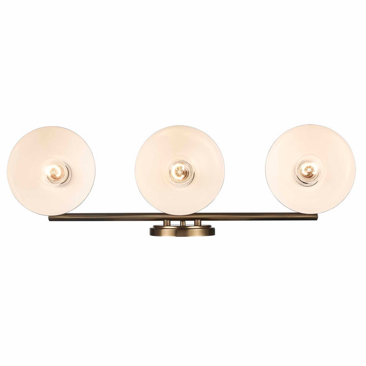 Azaria 3 - Light Vanity Double Metal Shade - White / Antique Gold