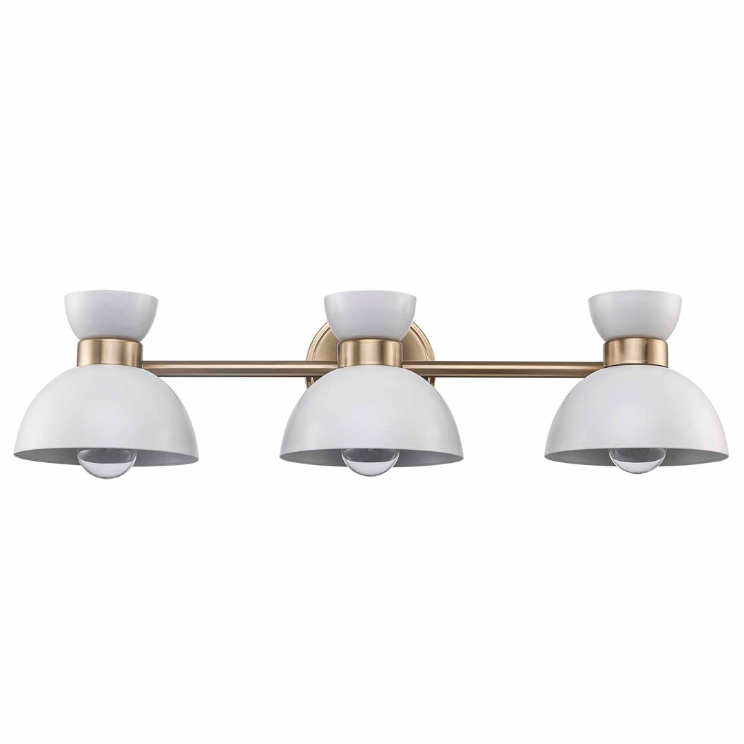 Azaria 3 - Light Vanity Double Metal Shade - White / Antique Gold