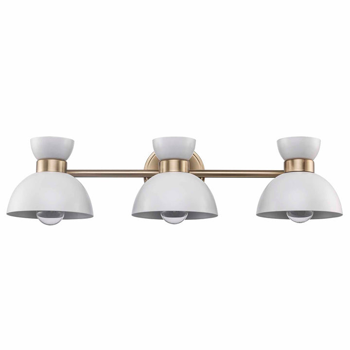 Azaria 3 - Light Vanity Double Metal Shade - White / Antique Gold