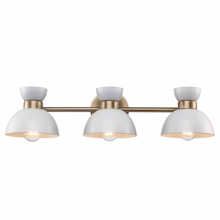 Azaria 3 - Light Vanity Double Metal Shade - White / Antique Gold