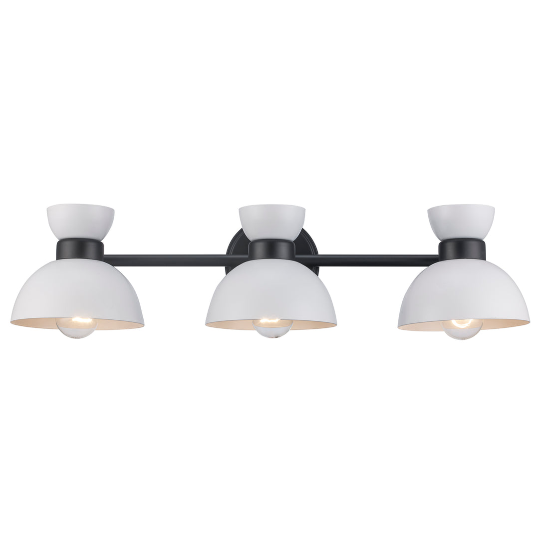 Azaria 3 - Light Vanity Double Metal Shade - White / Black