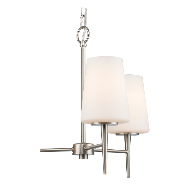 3 - Light Mini Chandelier Tapered Stems - Brushed Nickel