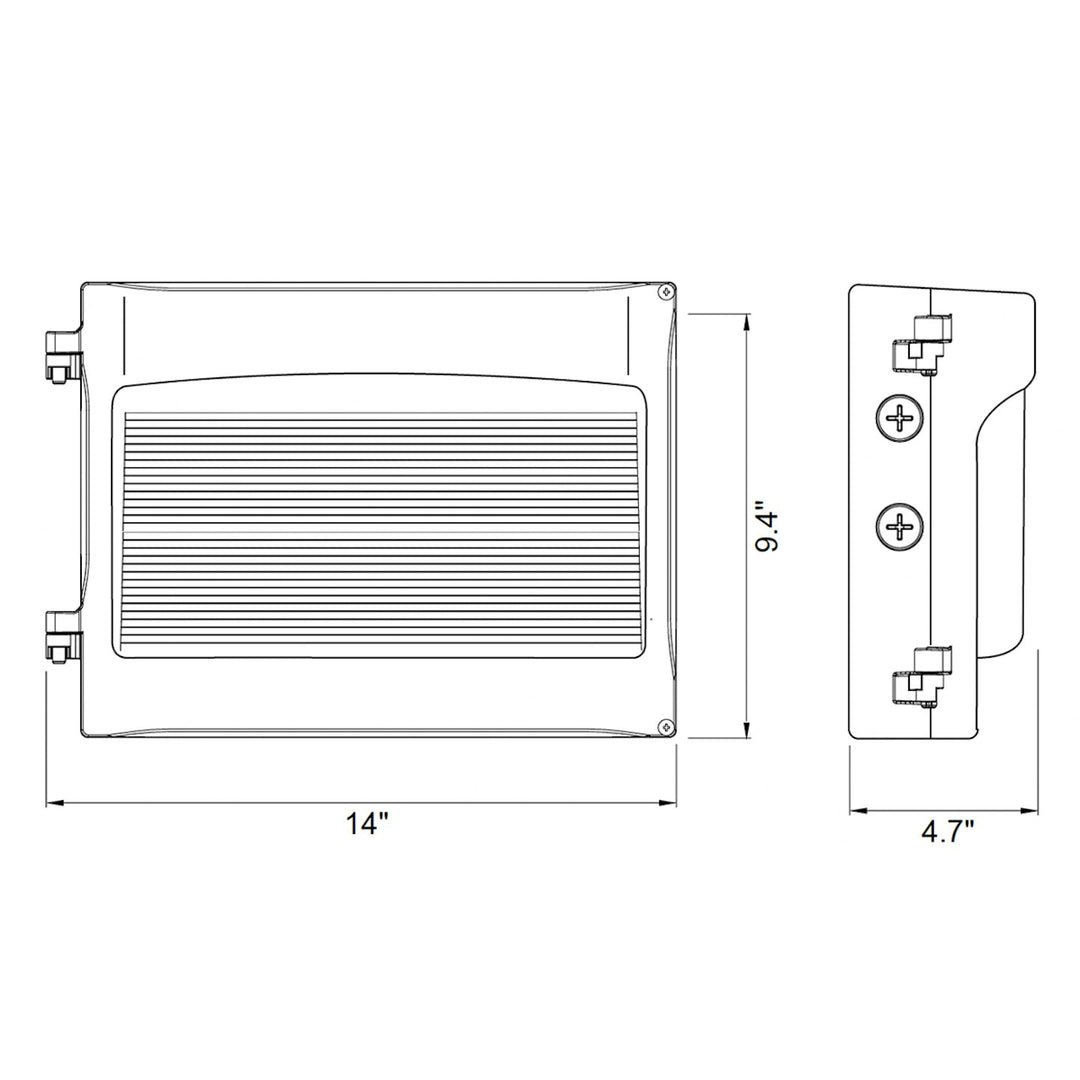 Full Cut Off Wall Packs: Full-FC-Line 3-CCT & 3-Power Select - Black