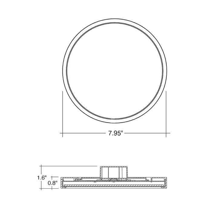 7" Surface Mount Round: Slim-Line RGB+W 15W - White