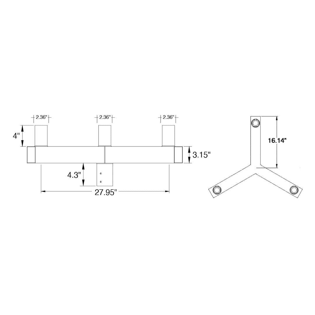 Tenon: Square Bullhorn 3-Head Y-Adapter - Bronze