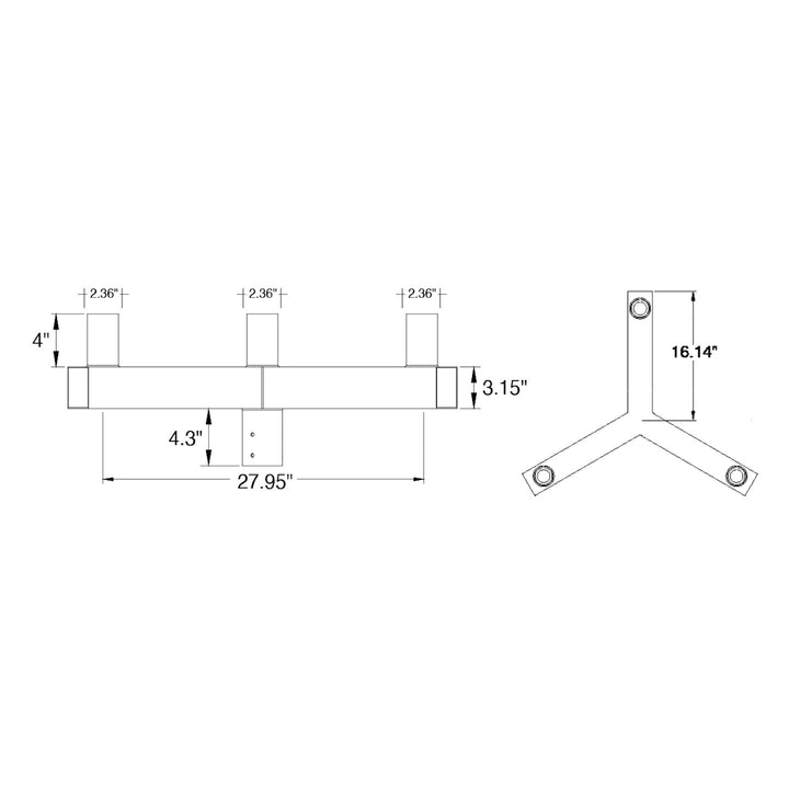 Tenon: Square Bullhorn 3-Head Y-Adapter - Bronze