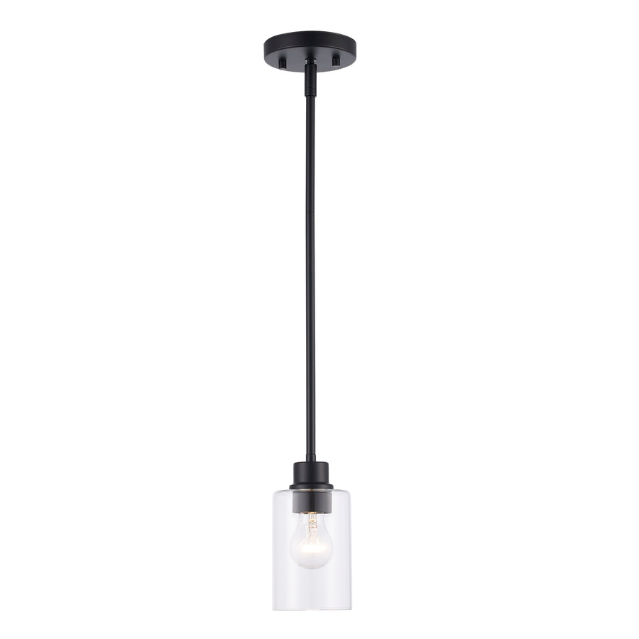 Kai 1 - Light Pendant With Clear Glass - Black | 72020 BK