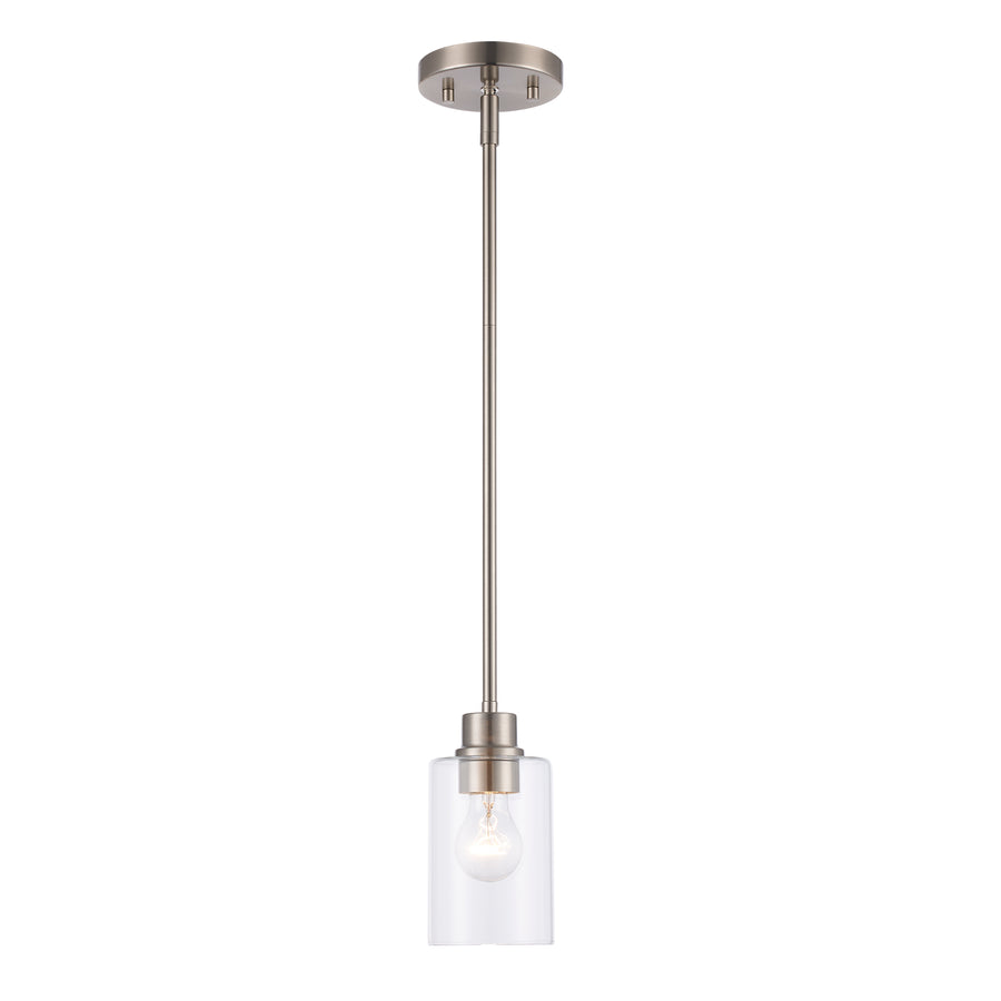 Kai 1 - Light Pendant With Clear Glass - Brushed Nickel | 72020 BN