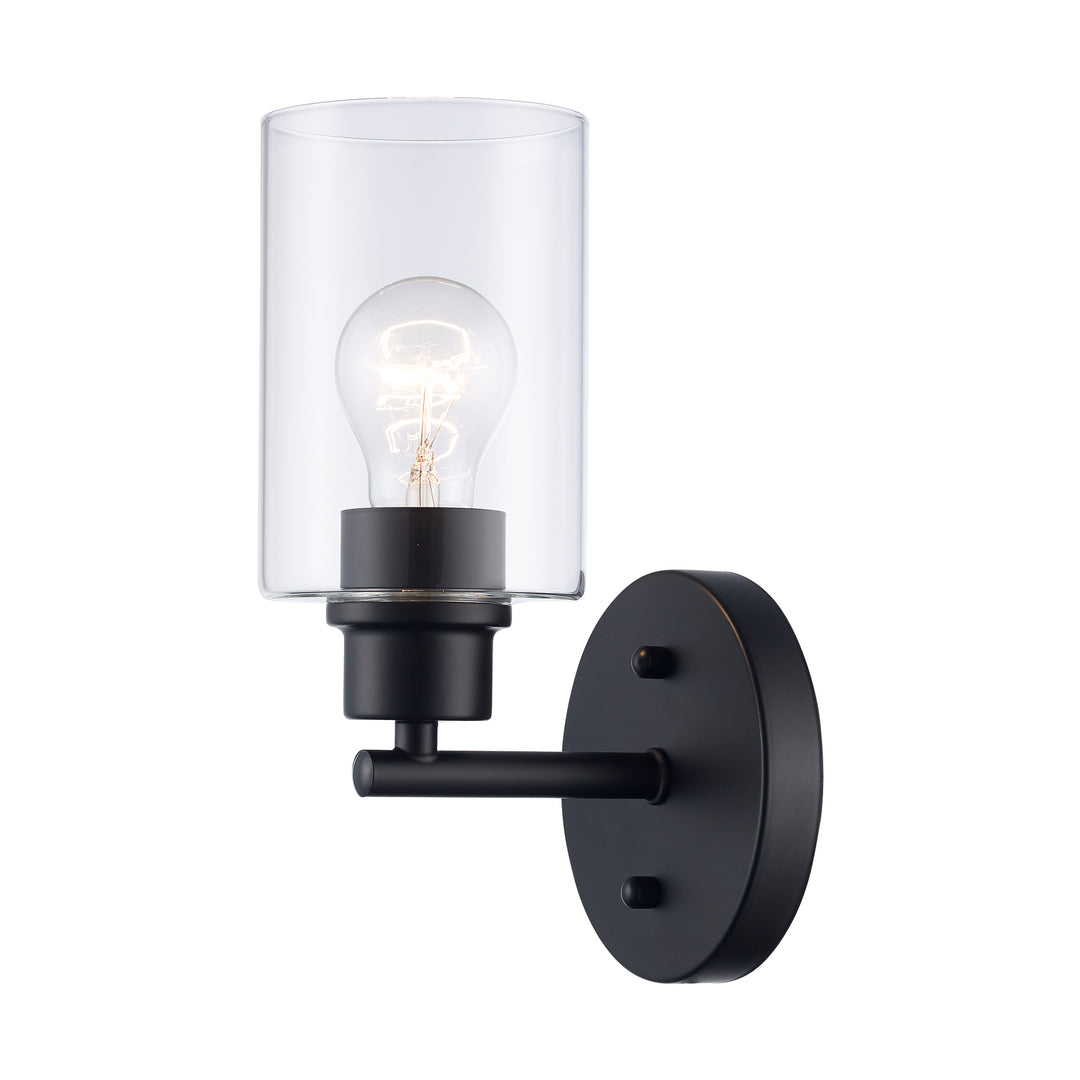 Kai 1 - Light Wall Sconce with Clear Glass - Black | 72021 BK