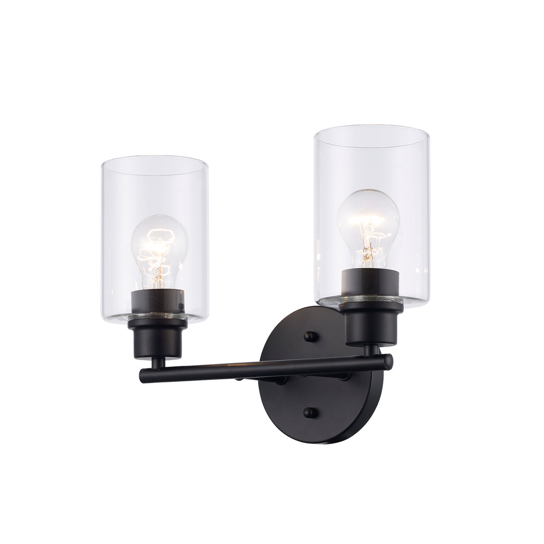 Kai 2 - Light Vanity with Clear Glass - Black | 72022 BK