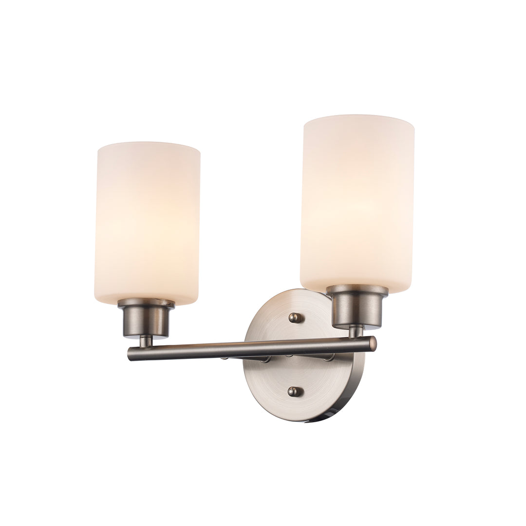 Kai 2 - Light Vanity with White Frosted Glass - Brushed Nickel / Frosted | 72022 BN-FR