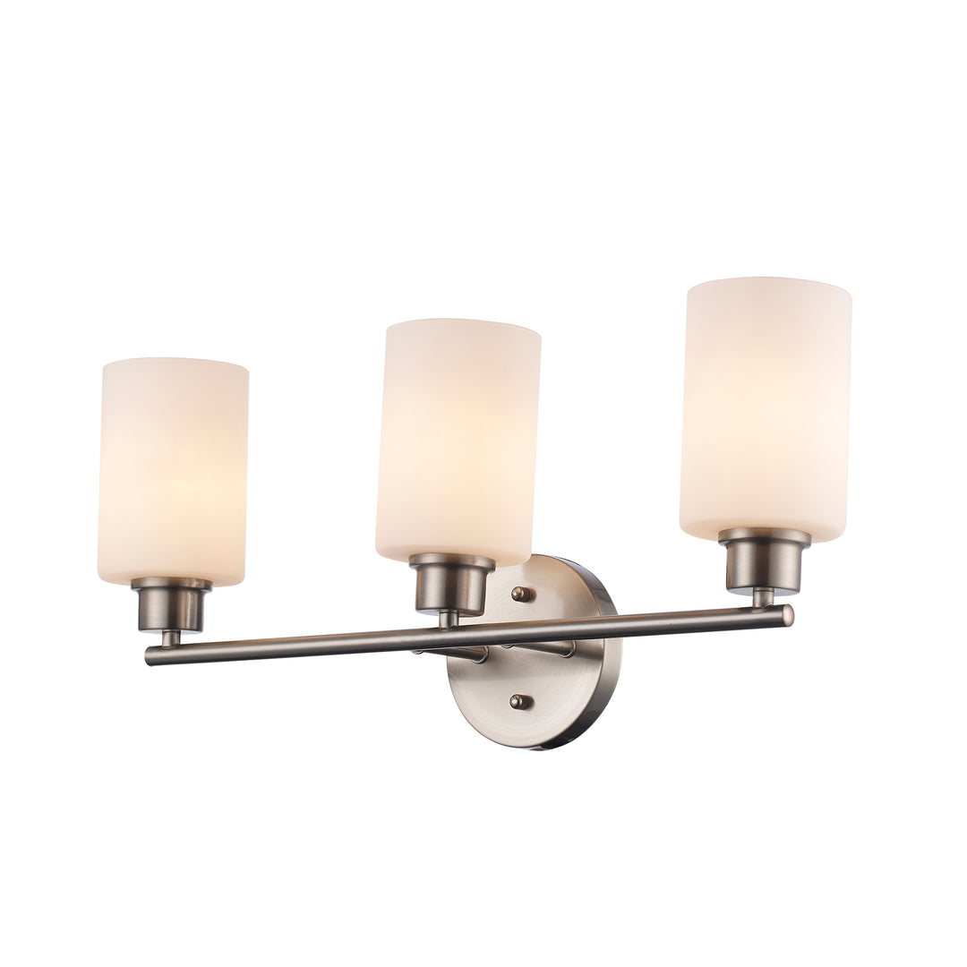 Kai 3 - Light Vanity with White Frosted Glass - Brushed Nickel / Frosted | 72023 BN-FR