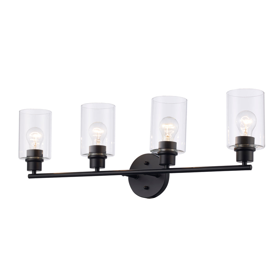 Kai 4 - Light Vanity with Clear Glass - Black | 72024 BK