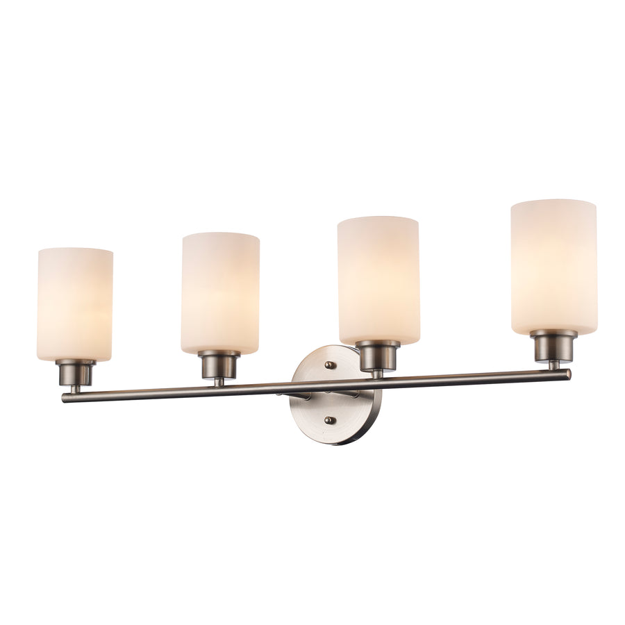 Kai 4 - Light Vanity with White Frosted Glass - Brushed Nickel / Frosted | 72024 BN-FR
