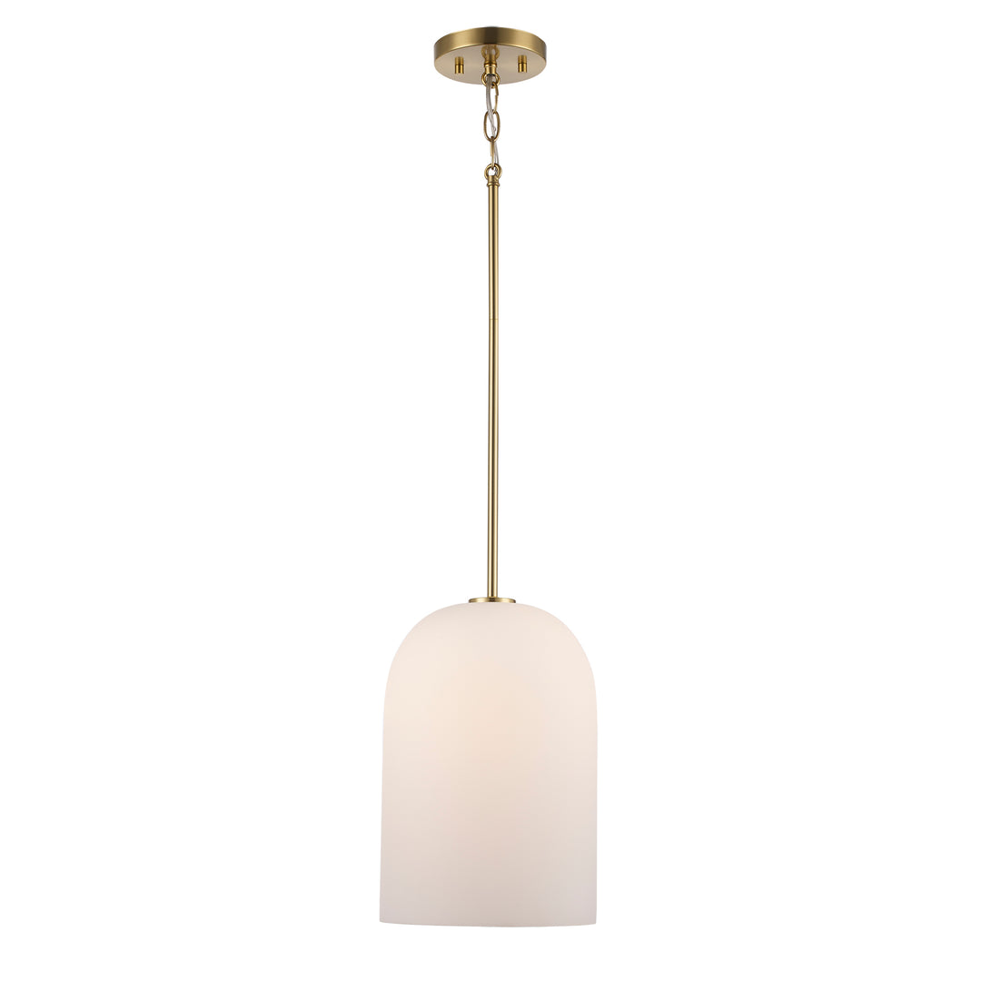 Capri 1 - Light Pendant Light with White Frosted Glass - Antique Gold | 72030-1 AG