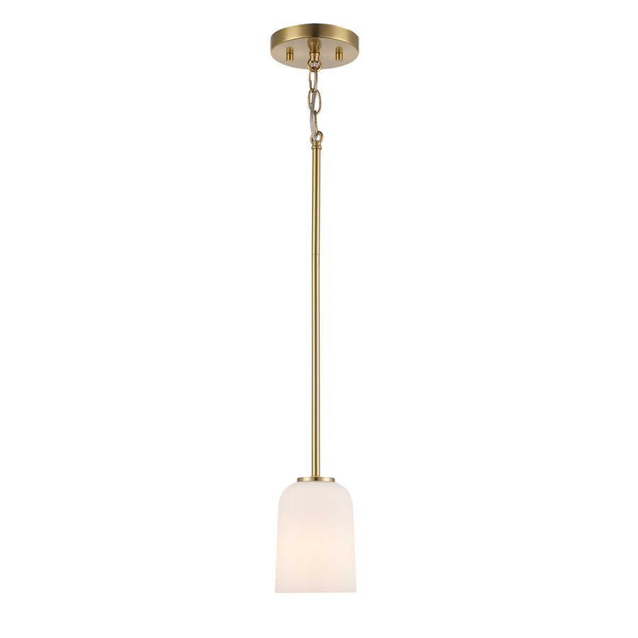 Capri 1 - Light Mini Pendant Light with White Frosted Glass - Antique Gold | 72030 AG