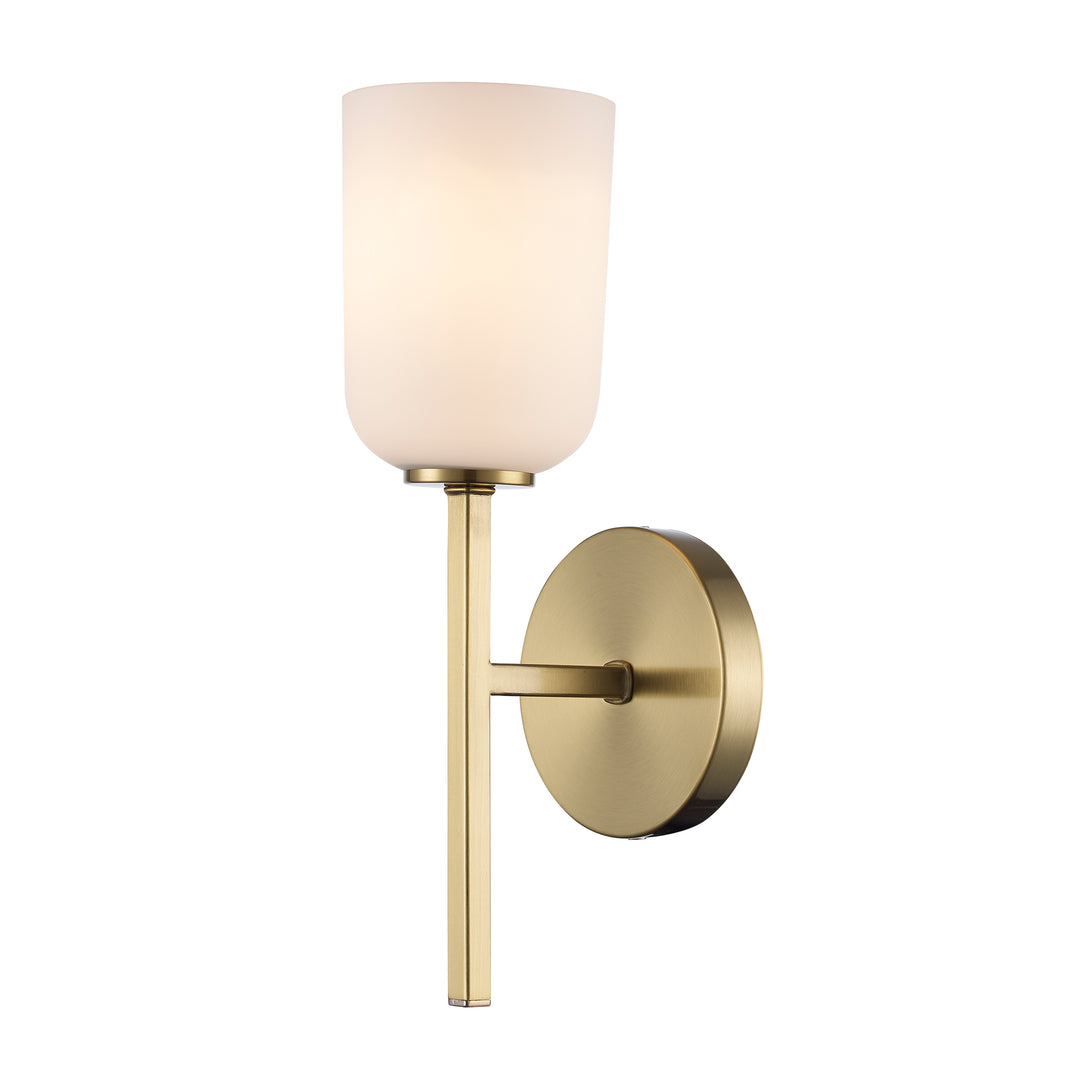 Capri 1 - Light 14" Wall Sconce with White Frosted Glass - Antique Gold | 72031 AG