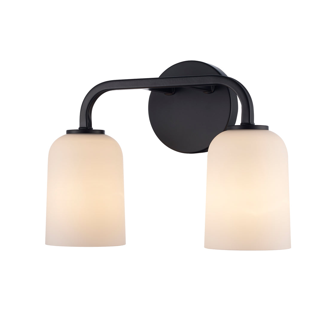 Capri 2 - Light Vanity with White Frosted Glass - Black | 72032 BK