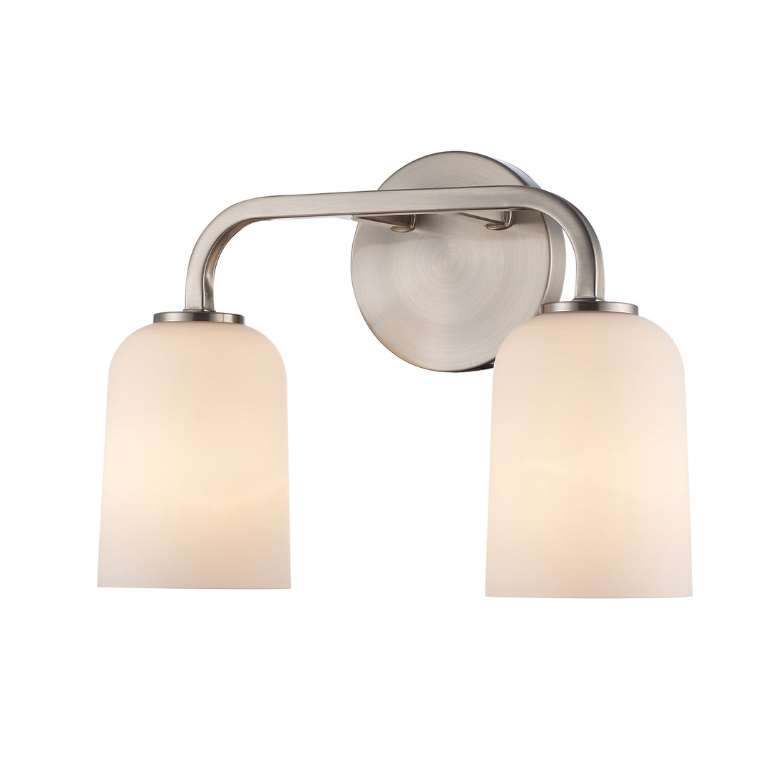 Capri 2 - Light Vanity with White Frosted Glass - Brushed Nickel | 72032 BN