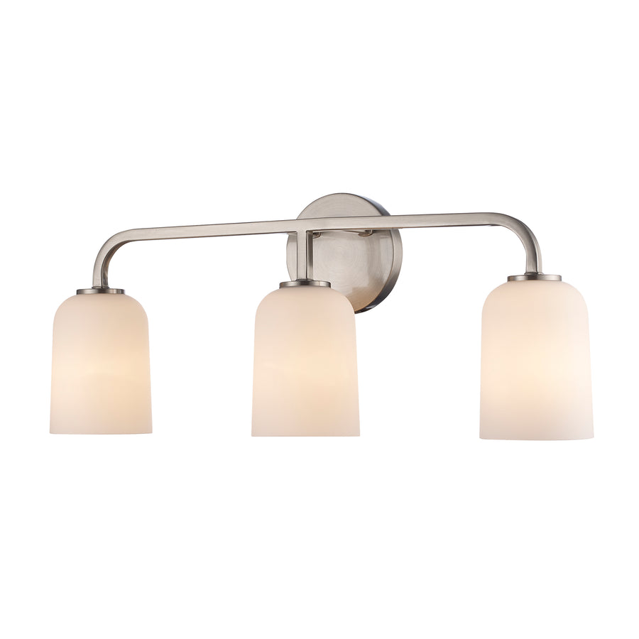 Capri 3 - Light Vanity with White Frosted Glass - Brushed Nickel | 72033 BN