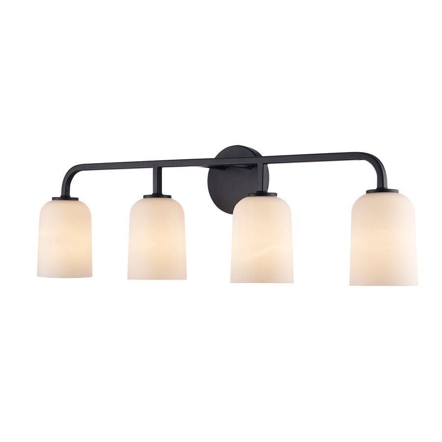 Capri 4 - Light Vanity with White Frosted Glass - Black | 72034 BK