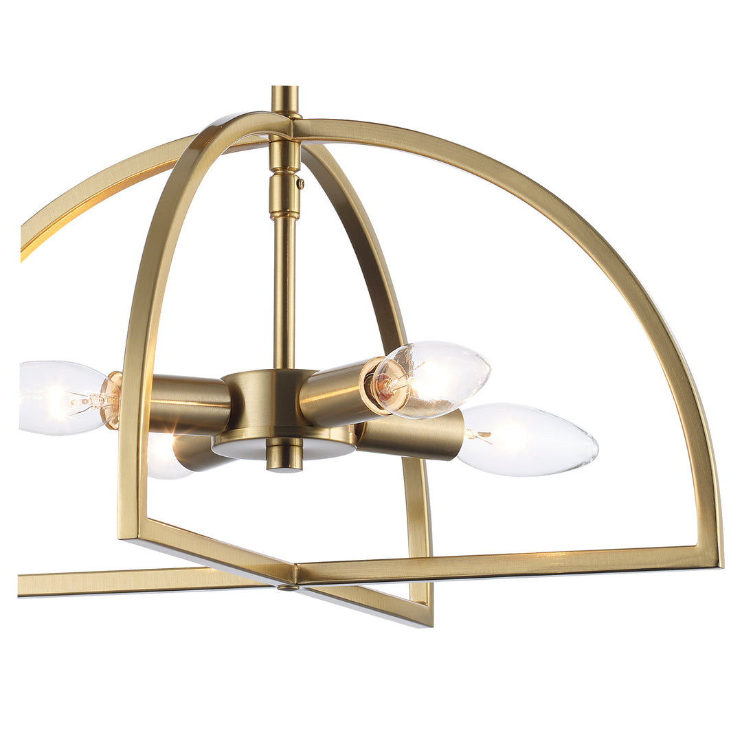 Adelia 4 - Light Semi-Flush Mount with Adjustable Height Converts to Pendant - Antique Gold | 72036-4 AG