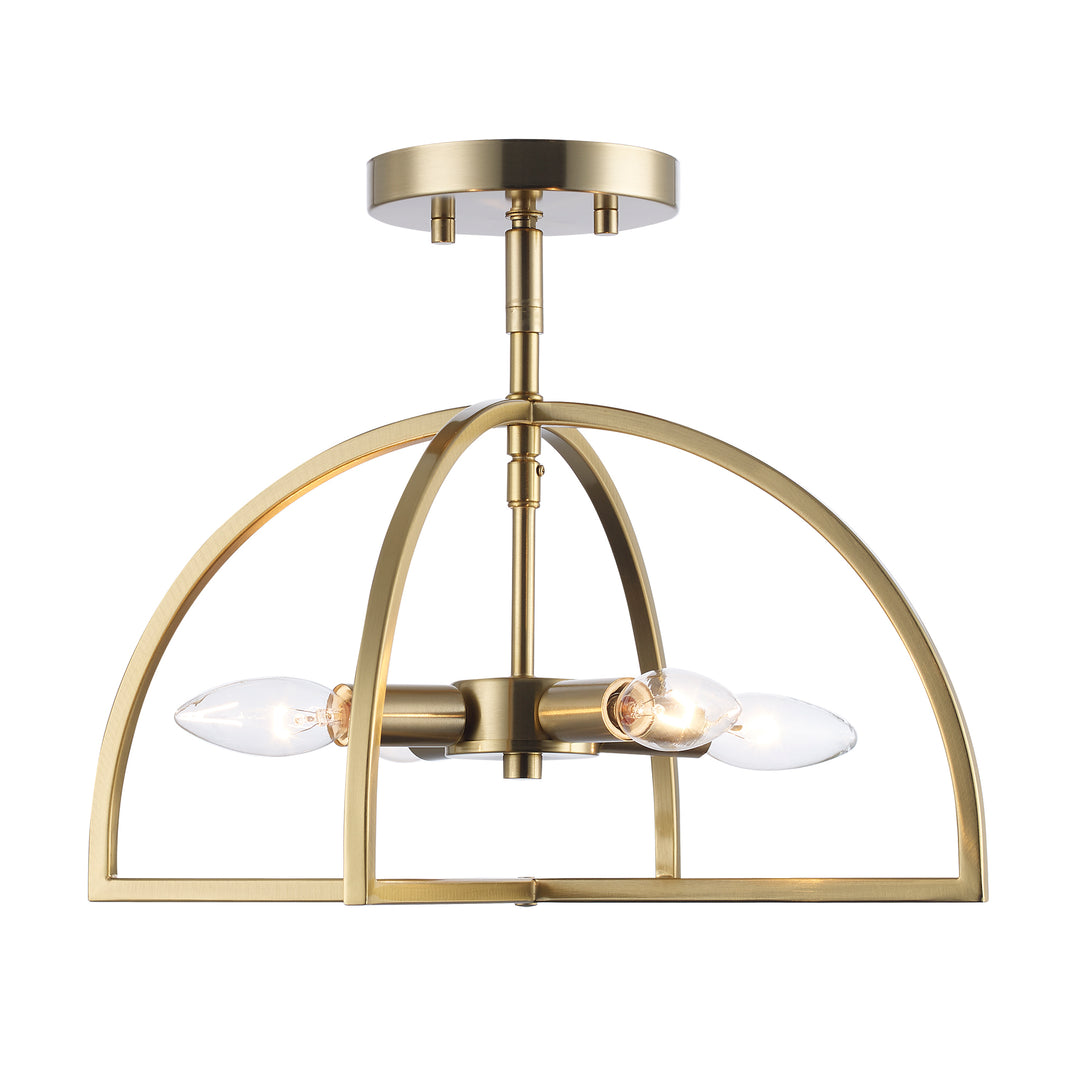 Adelia 4 - Light Semi-Flush Mount with Adjustable Height Converts to Pendant - Antique Gold | 72036-4 AG