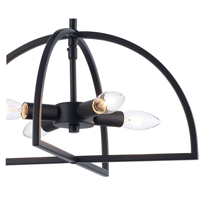 Adelia 4 - Light Semi-Flush Mount with Adjustable Height Converts to Pendant - Black | 72036-4 BK