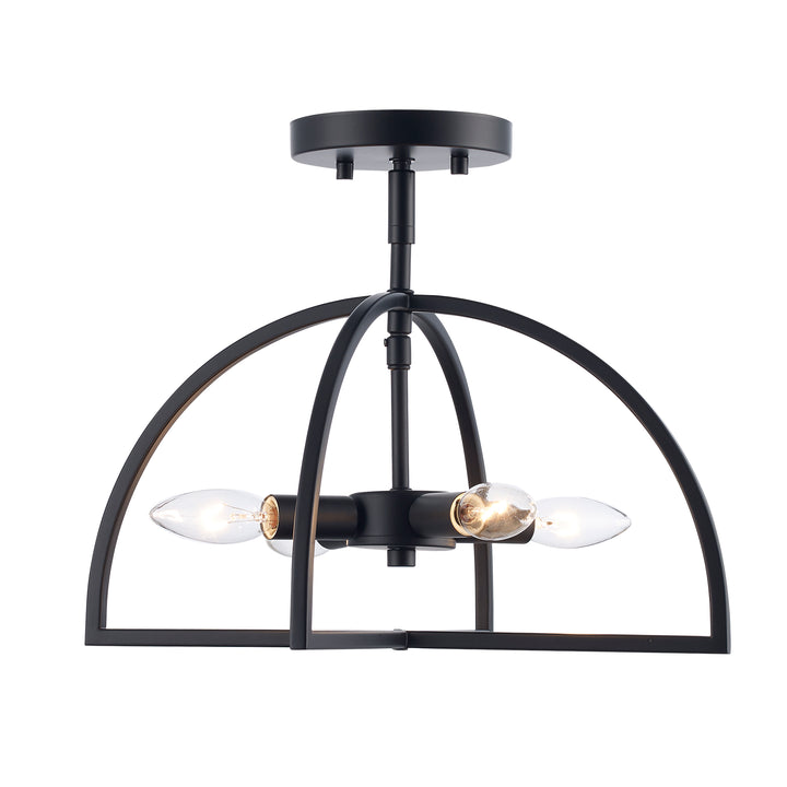Adelia 4 - Light Semi-Flush Mount with Adjustable Height Converts to Pendant - Black | 72036-4 BK