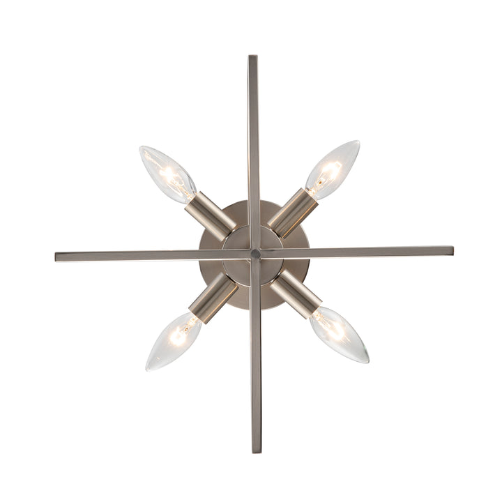 Adelia 4 - Light Semi-Flush Mount with Adjustable Height Converts to Pendant - Brushed Nickel | 72036-4 BN