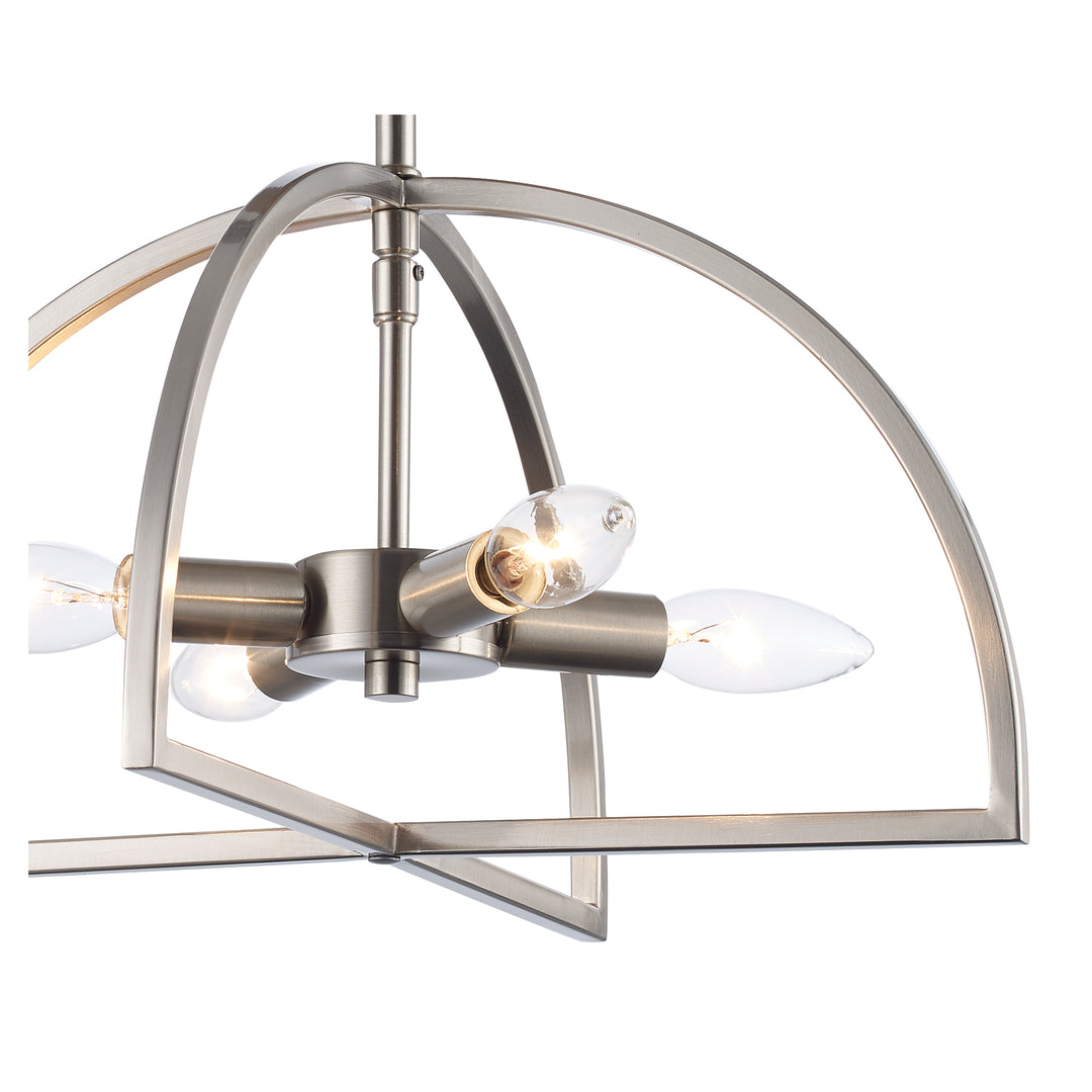 Adelia 4 - Light Semi-Flush Mount with Adjustable Height Converts to Pendant - Brushed Nickel | 72036-4 BN