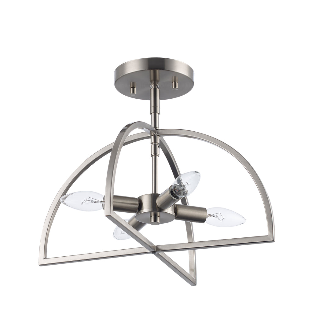 Adelia 4 - Light Semi-Flush Mount with Adjustable Height Converts to Pendant - Brushed Nickel | 72036-4 BN