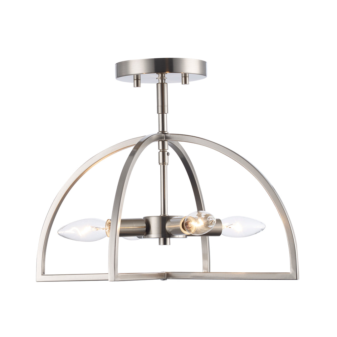 Adelia 4 - Light Semi-Flush Mount with Adjustable Height Converts to Pendant - Brushed Nickel | 72036-4 BN