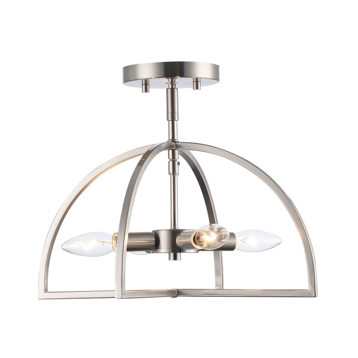 Adelia 4 - Light Semi-Flush Mount with Adjustable Height Converts to Pendant - Brushed Nickel | 72036-4 BN