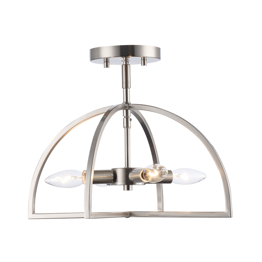 Adelia 4 - Light Semi-Flush Mount with Adjustable Height Converts to Pendant - Brushed Nickel | 72036-4 BN