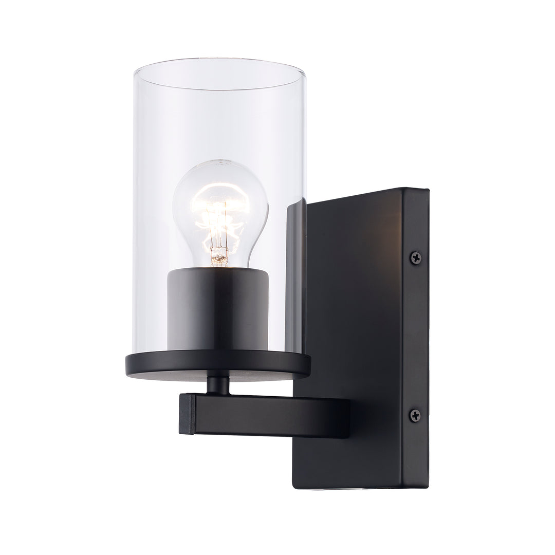 Carter 1 - Light Modern Wall Sconce with Clear Glass - Black | 72041 BK