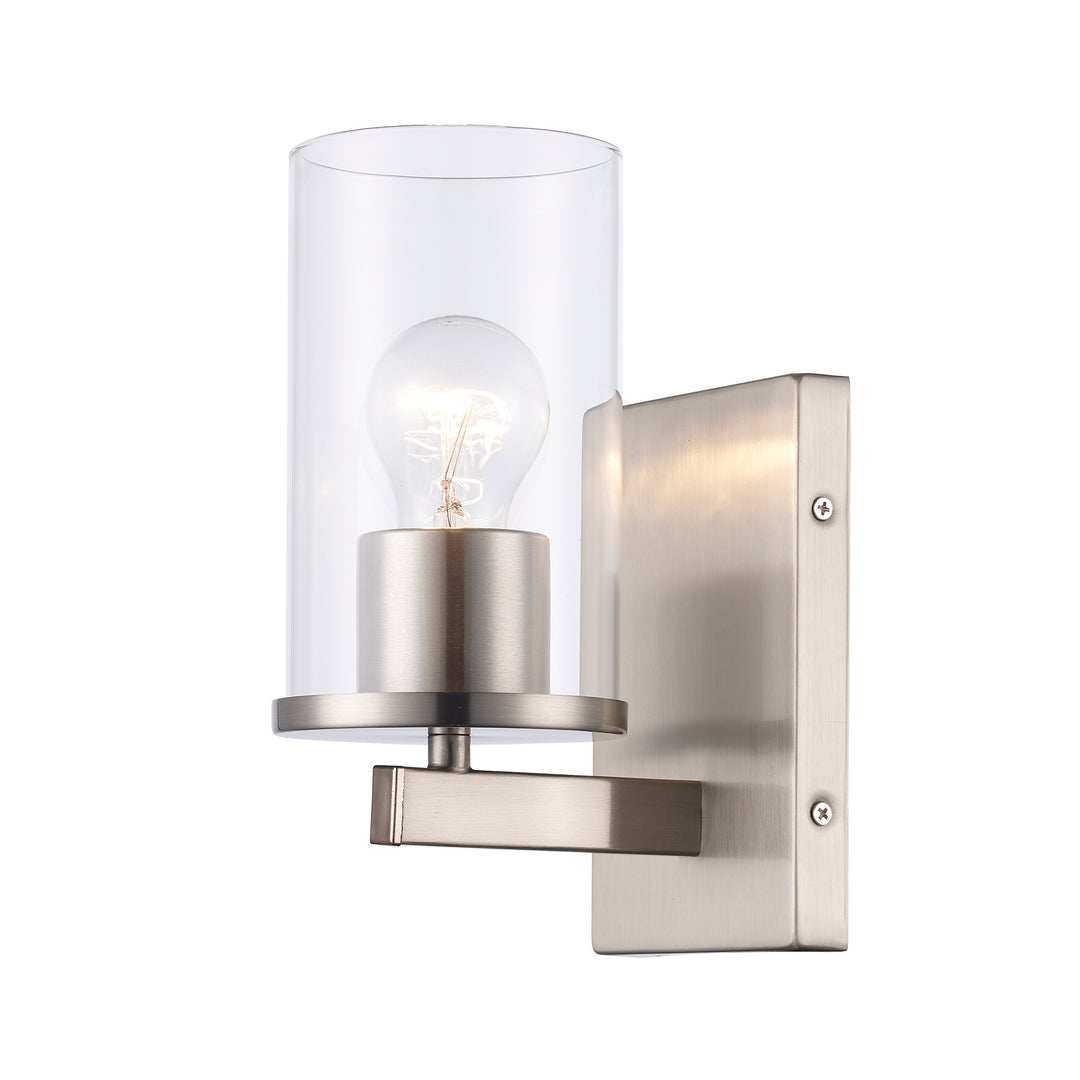 Carter 1 - Light Modern Wall Sconce with Clear Glass - Brushed Nickel | 72041 BN
