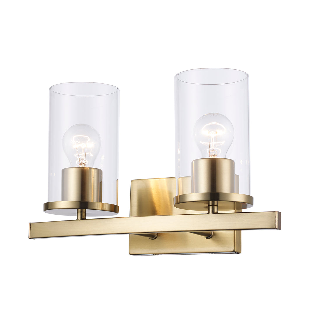 Carter 2 - Light Modern Vanity with Clear Glass - Antique Gold | 72042 AG