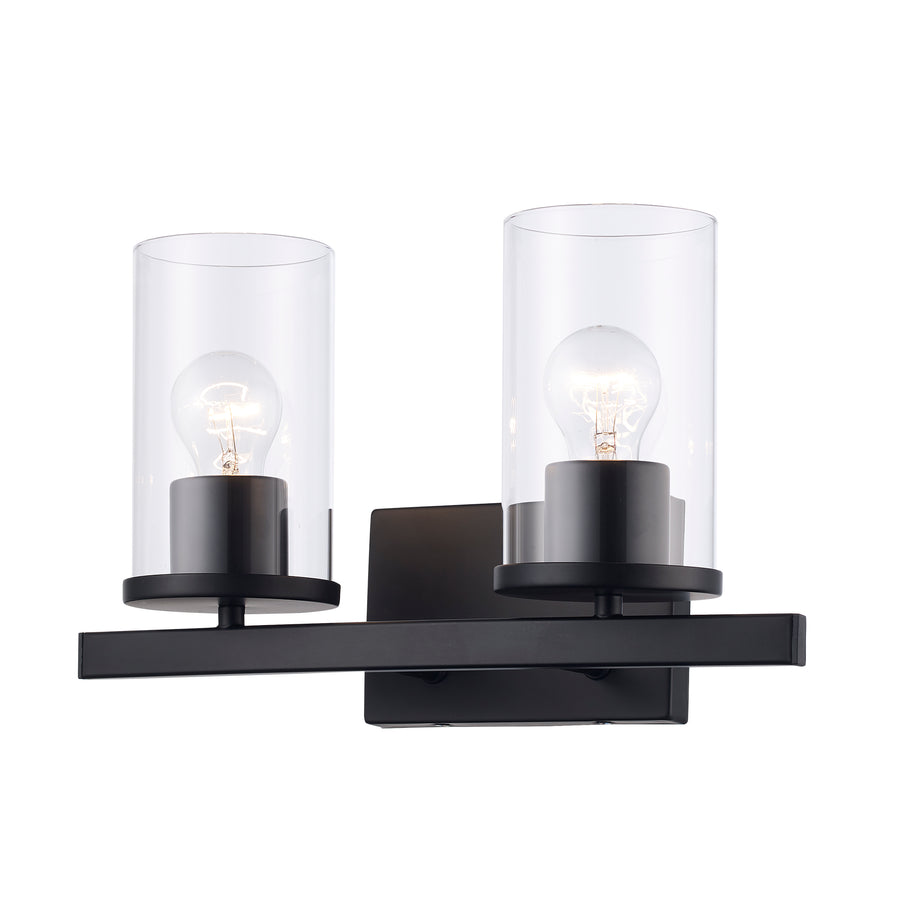 Carter 2 - Light Modern Vanity with Clear Glass - Black | 72042 BK