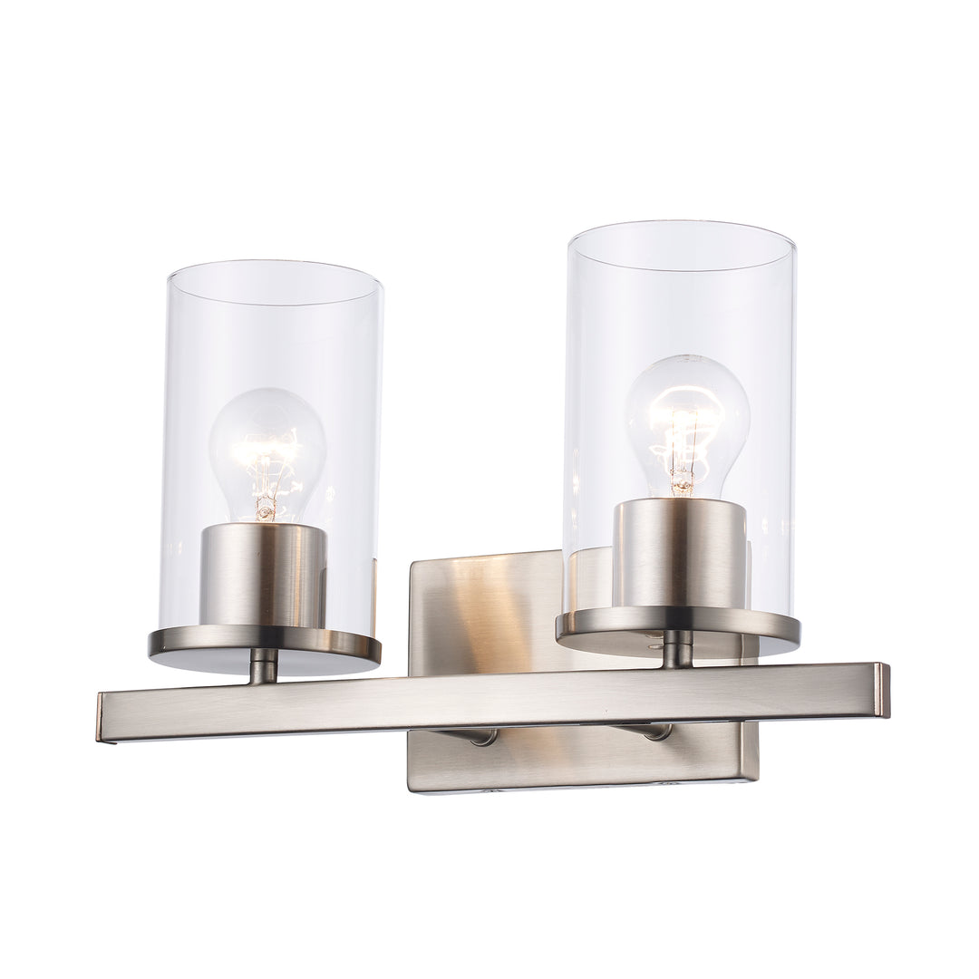 Carter 2 - Light Modern Vanity with Clear Glass - Brushed Nickel | 72042 BN
